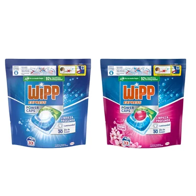 Wipp Express Power Caps detergente en cápsulas 33 dosis (pack de 3)