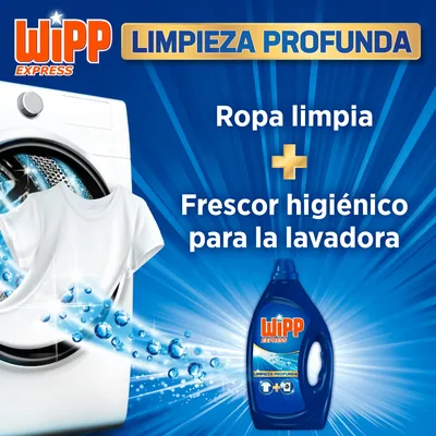 Wipp Express Limpieza Profunda detergente líquido quitamanchas 28 lavados 3755 ml - pack de 4 unidades – foto 1
