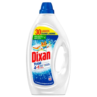 Dixan gel Total 4+1 detergente líquido para lavadora 30 lavados (pack de 4)