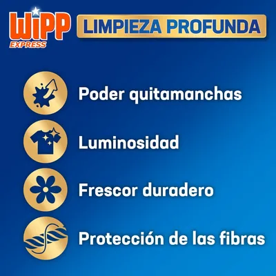 Wipp Express Limpieza Profunda detergente en polvo quitamanchas 33 lavados - pack de 4 unidades – foto 5