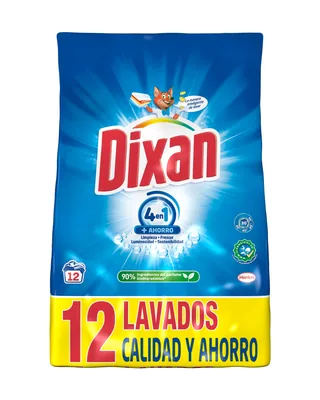 Dixan detergente en polvo Total para lavadora 12 lavados (pack de 6)