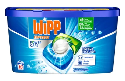 Wipp Express Power Caps detergente en cápsulas 10 dosis (pack de 8)