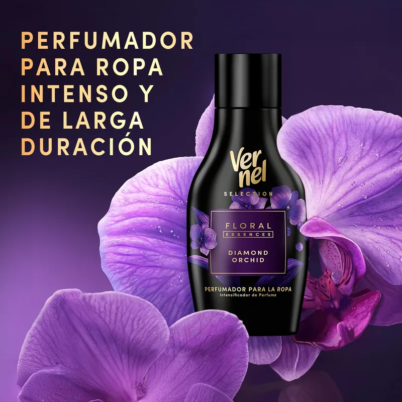 Vernel Scent Booster Floral Essences Diamond Orchid, 30 lavados 540 ml - pack de 12 unidades