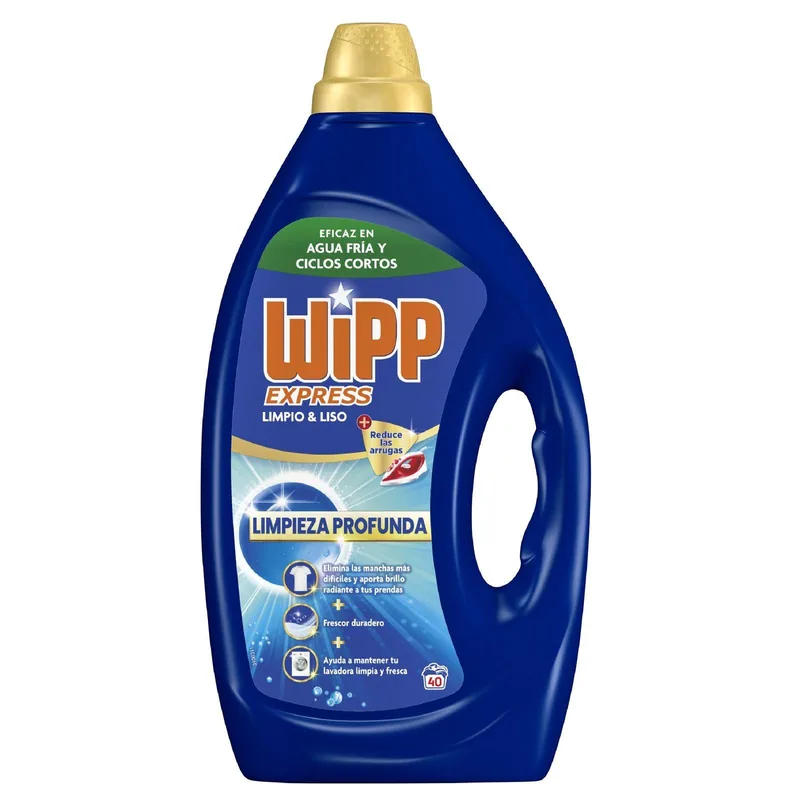 Wipp Express Detergente gel limpio y liso 40 lavados - pack de 3 unidades