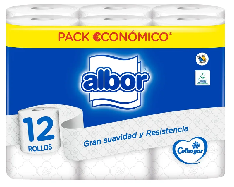 Colhogar Albor 108 rollos papel higiénico suave - pack de 9 unidades