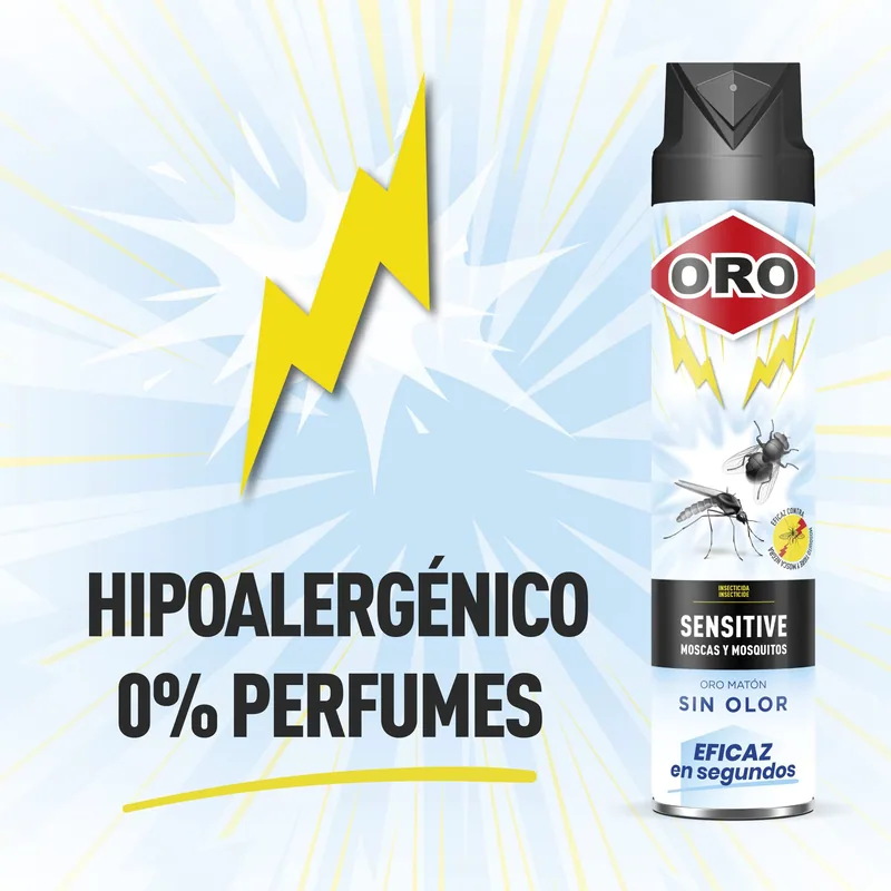 ORO Insecticida Voladores- Contra moscas y mosquitos 750 ml - pack de 4 unidades