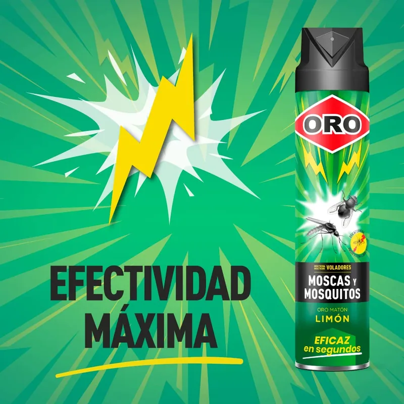 ORO Insecticida Voladores- Contra moscas y mosquitos 750 ml - pack de 4 unidades