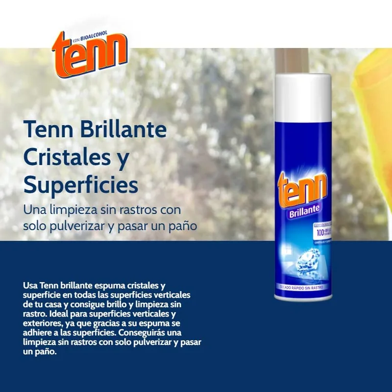 Tenn Limpiacristales en Espuma Aerosol 500 ml - pack de 6 unidades