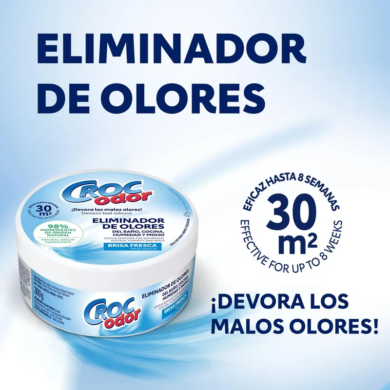 Croc Odor Gel destructor de olores brisa fresca 300 g - pack de 8 unidades
