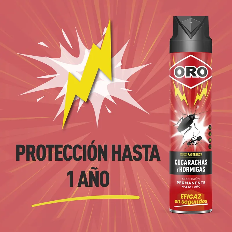 ORO Insecticida Rastreros contra Cucarachas y Hormigas 750 ml - pack de 3 unidades