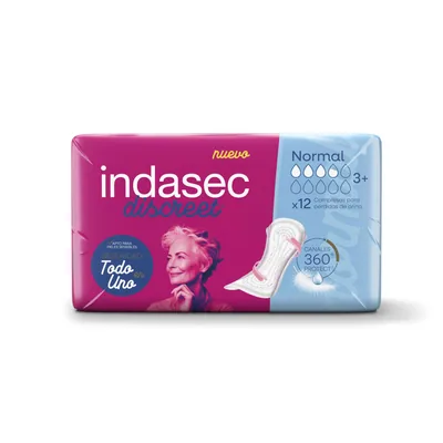 Indasec Discreet Normal 12 compresas - pack de 12 unidades – foto 2