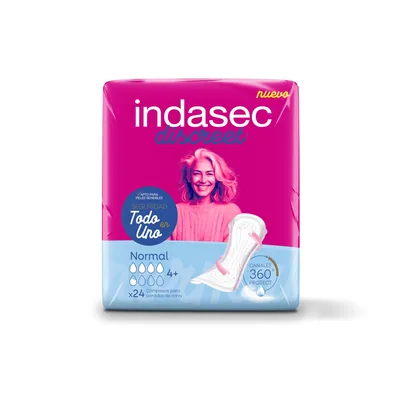 Indasec Discreet Normal 24 compresas (pack de 8)