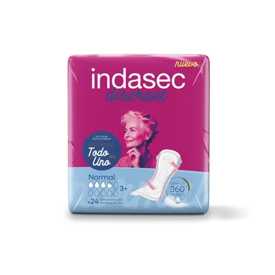 Indasec Discreet Normal 24 compresas - pack de 8 unidades – foto 2