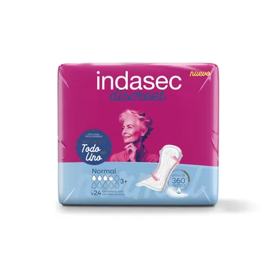 Indasec Discreet Normal 24 compresas - pack de 8 unidades – foto 3