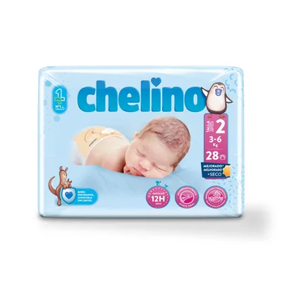 Chelino Fashion & Love talla 2 28 pañales (pack de 6)