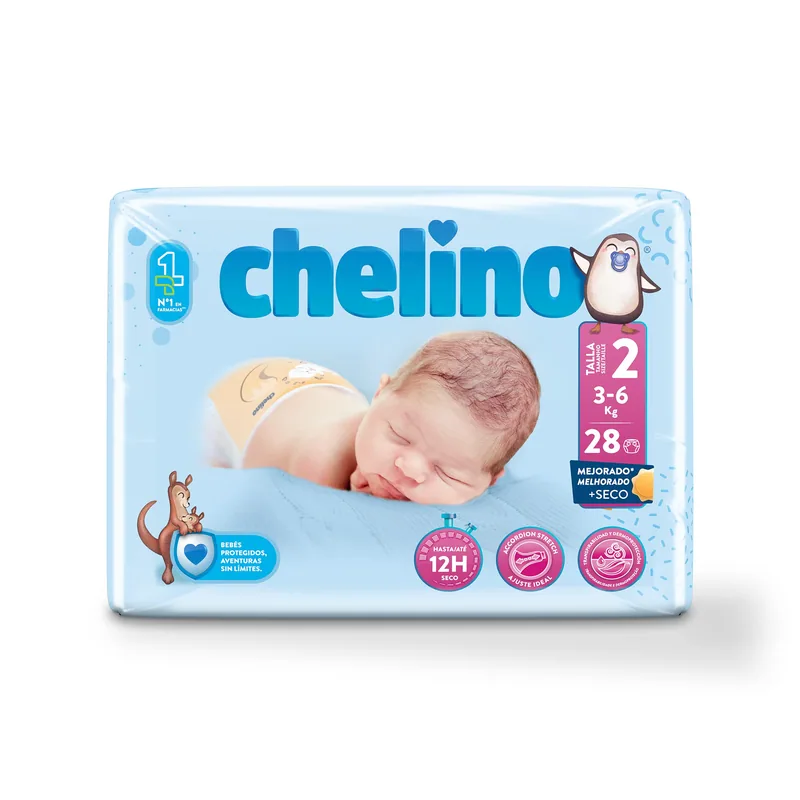 Chelino Fashion & Love talla 2 28 pañales - pack de 6 unidades