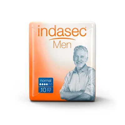 Indasec Men absorbente masculino normal, 10 absorbentes (pack de 6)