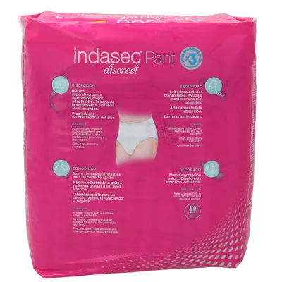 Indasec Discreet Pants de incontinencia plus talla M, 12 pants - pack de 4 unidades – foto 2