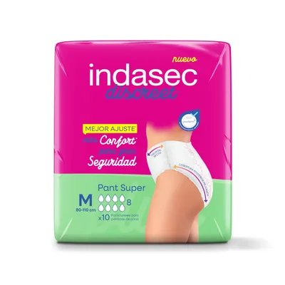 Indasec Discreet Pant Super talla media, 10 pants 100 ml - pack de 4 unidades – foto 2