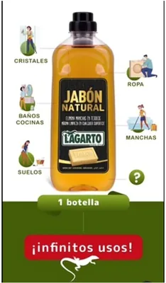 Lagarto Jabón Natural Líquido 1000 ml - pack de 12 unidades – foto 6