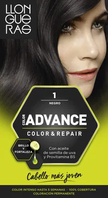 Llongueras Color Advance Tinte Pelo Mujer Tono 1 Negro (pack de 3)