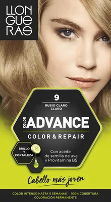 Llongueras Color Advance Tinte Pelo Mujer Tono 9 Rubio Claro Claro 30 ml - pack de 3 unidades – foto 1