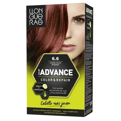 Llongueras Color Advance Tinte Pelo Mujer Tono 6.6 Caoba Rojo Intenso (pack de 3)