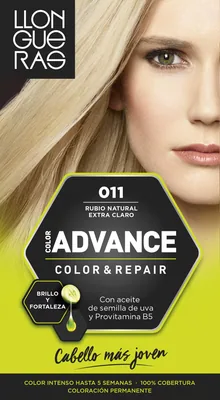 Llongueras Advance Tinte de Cabello Permanente Tono 11 Rubio Natural Extra Claro (pack de 3)