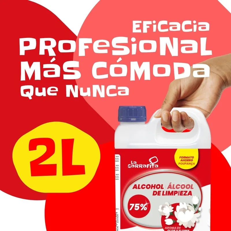 Alcohol de Limpieza 75% Aroma Floral 2 litros - pack de 4 unidades