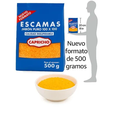Capricho Escamas de Jabón Natural 100% Puro 500 g - pack de 10 unidades – foto 7