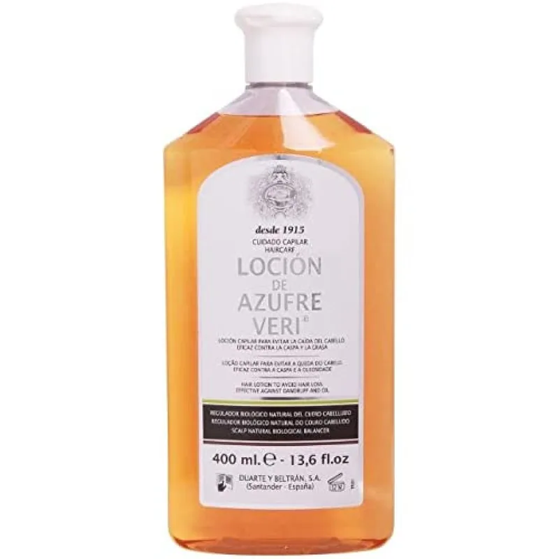 Azufre Veri Loción equilibrante Intea anticaída y anticaspa 400 ml - 1 unidad