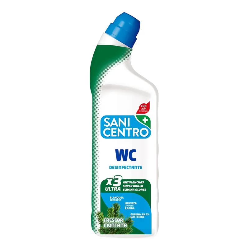 Sanicentro Gel WC Desinfectante Frescor Montaña 1 L - pack de 12 unidades