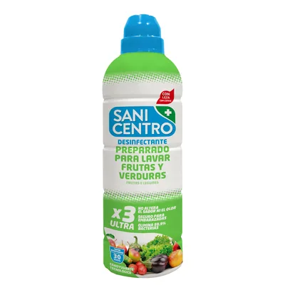 Sanicentro Preparado Desinfectante para Lavar Frutas y Verduras 750 ml (pack de 12)