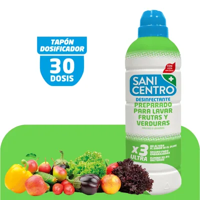 Sanicentro Preparado Desinfectante para Lavar Frutas y Verduras 750 ml - pack de 12 unidades – foto 3