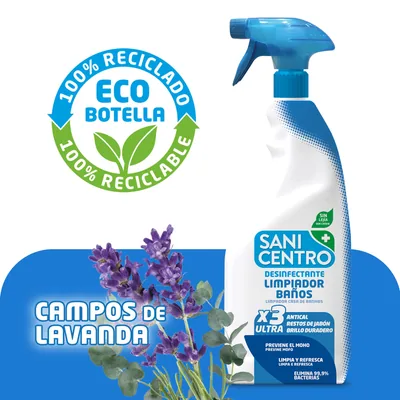 Sanicentro Limpiador de Baños Desinfectante Campos de Lavanda 750 ml - pack de 12 unidades – foto 3
