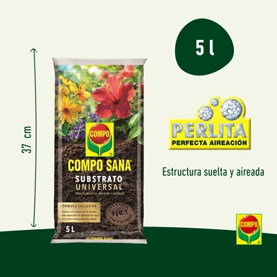 Compo Sana sustrato universal para macetas con abono 12 semanas 5 L - pack de 10 unidades – foto 4