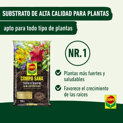 Compo Sana sustrato universal con abono 6-8 semanas 10 L - pack de 9 unidades – foto 6