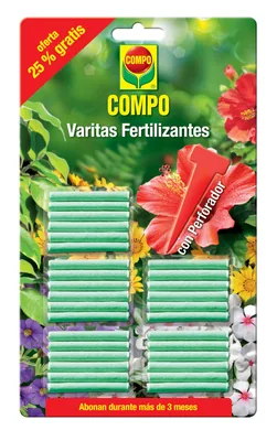 Compo Varitas fertilizantes para plantas de interior y exterior (pack de 4)