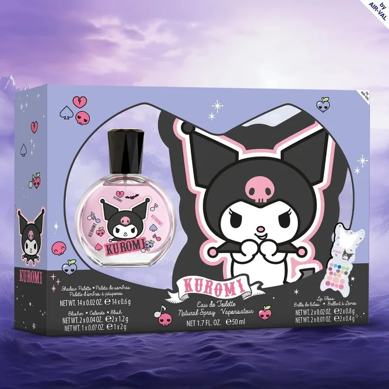 Air-Val International Kuromi Estuche con EDT 50 ml y Paleta de maquillaje - 1 unidad