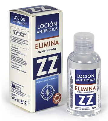 ZZ Antipiojos Loción Capilar para Eliminación de Piojos y Liendres 100 ml (pack de 2)