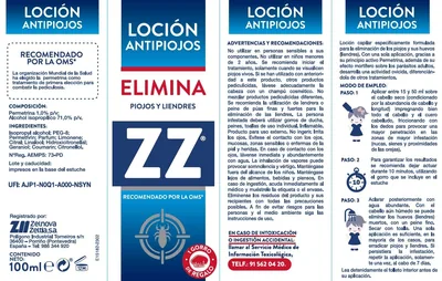 ZZ Antipiojos Loción Capilar para Eliminación de Piojos y Liendres 100 ml - pack de 2 unidades – foto 2