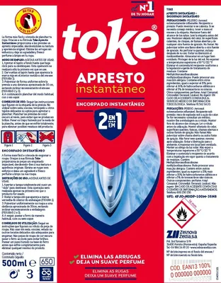 TOKE Apresto Instantáneo| Elimina las Arrugas| Deja un Suave Perfume| 500 ml - pack de 3 unidades – foto 1