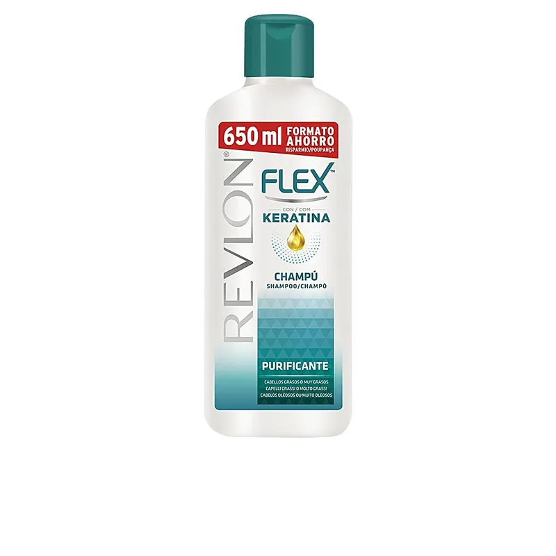 Revlon Flex Champú Purificante Cabellos Grasos 650 ml - pack de 4 unidades