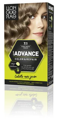 Llongueras Color Advance Tinte Pelo Mujer Tono 7.1 Rubio Medio Ceniza 150 ml - pack de 3 unidades – foto 2