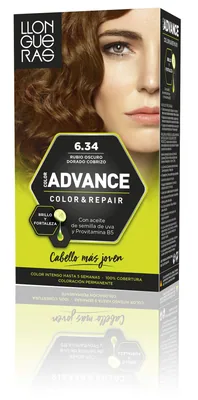 Llongueras Color Advance Tinte Tono 6.34 Rubio Oscuro Dorado Cobrizo 150 ml - pack de 3 unidades – foto 2