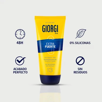 Giorgi Line Gel Fijador Extra Fuerte 48H Gomina Fijación 3 170 ml - pack de 4 unidades – foto 6
