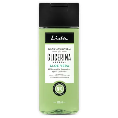 Lida Gel de Ducha y Baño Glicerina y Aloe Vera 600 ml (pack de 4)