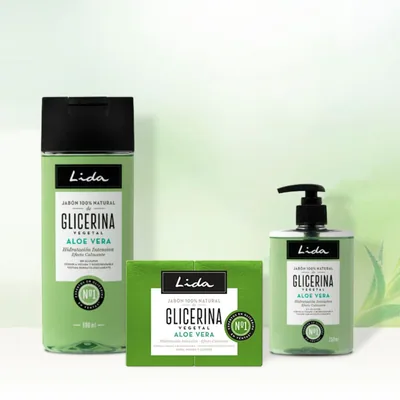 Lida Gel de Ducha y Baño Glicerina y Aloe Vera 600 ml - pack de 4 unidades – foto 2