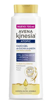 Avena Kinesia Oleo Gel de Ducha sin Jabón para Piel Extra Seca y Atópica 750 ml (pack de 4)