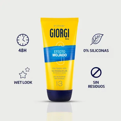 Giorgi Line Gomina Efecto Mojado 48H Fijación 3 Wet Look 170 ml - pack de 4 unidades – foto 6